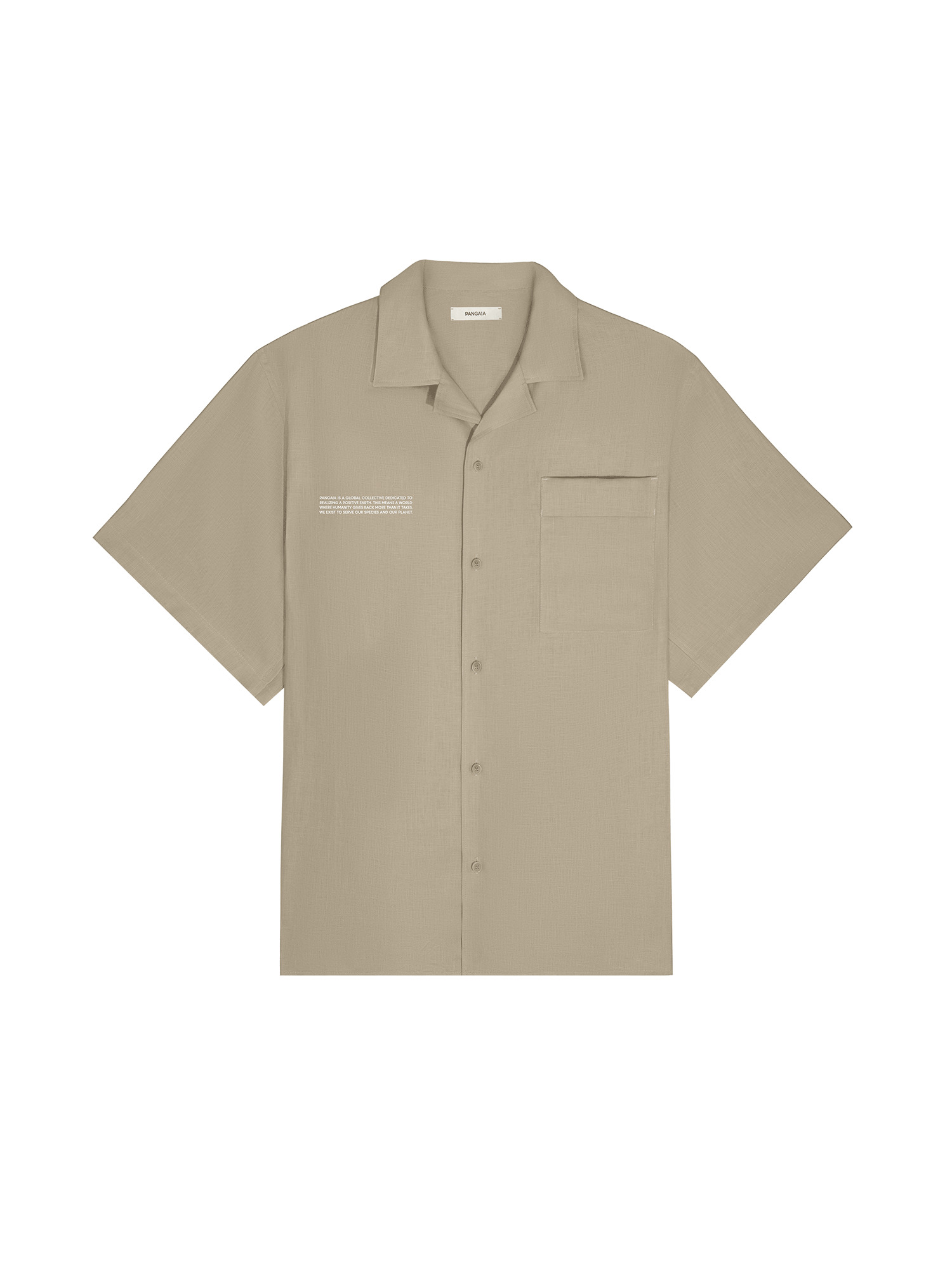 Womens DNA Linen Camp Collar Shirt - Cliff Beige - 1