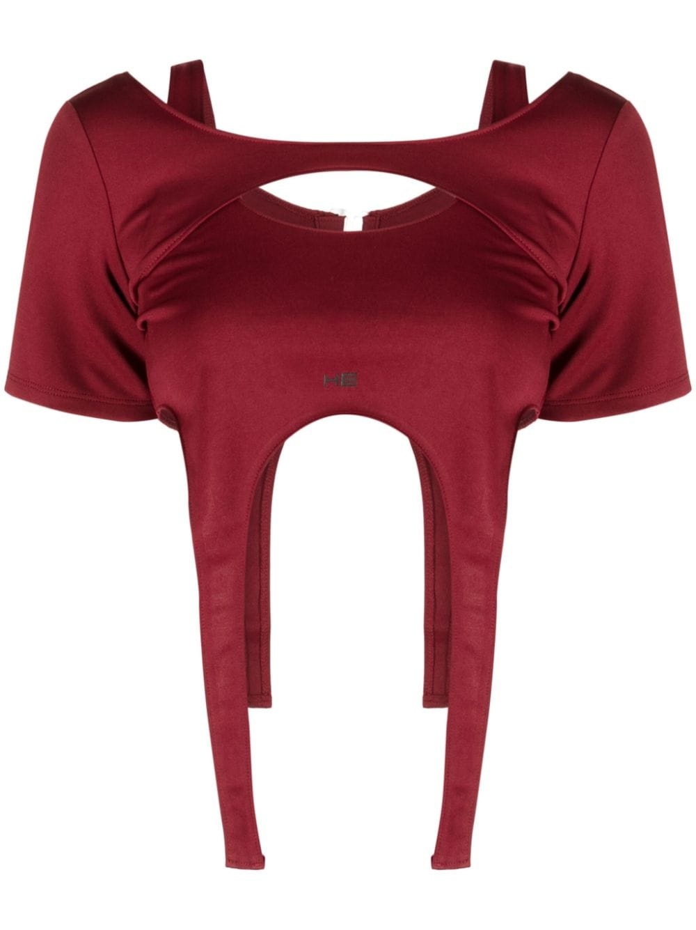 cropped asymmetric T-shirt - 1