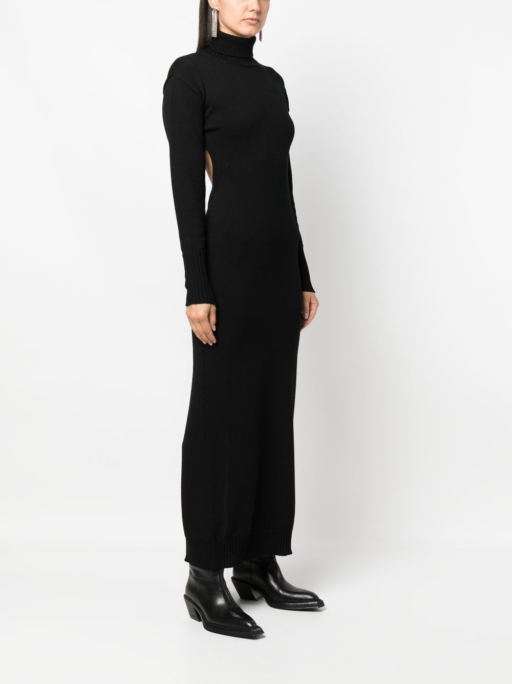 backless long-sleeved maxi dress - 4