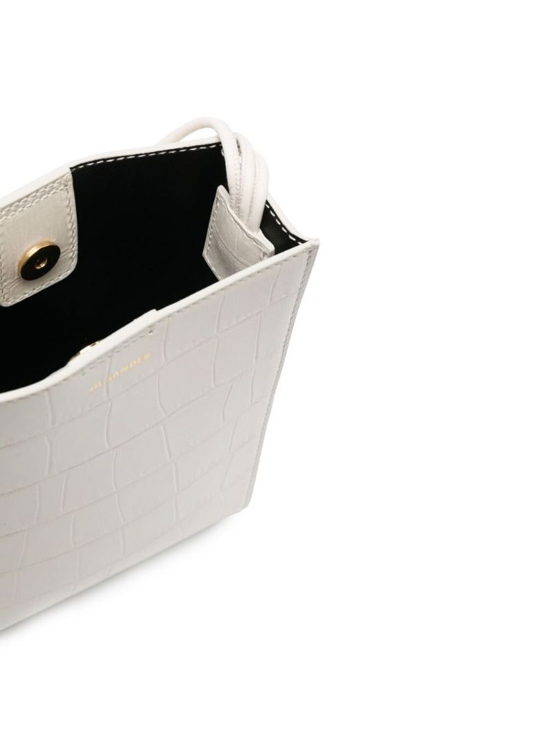 crocodile-effect leather satchel bag - 5