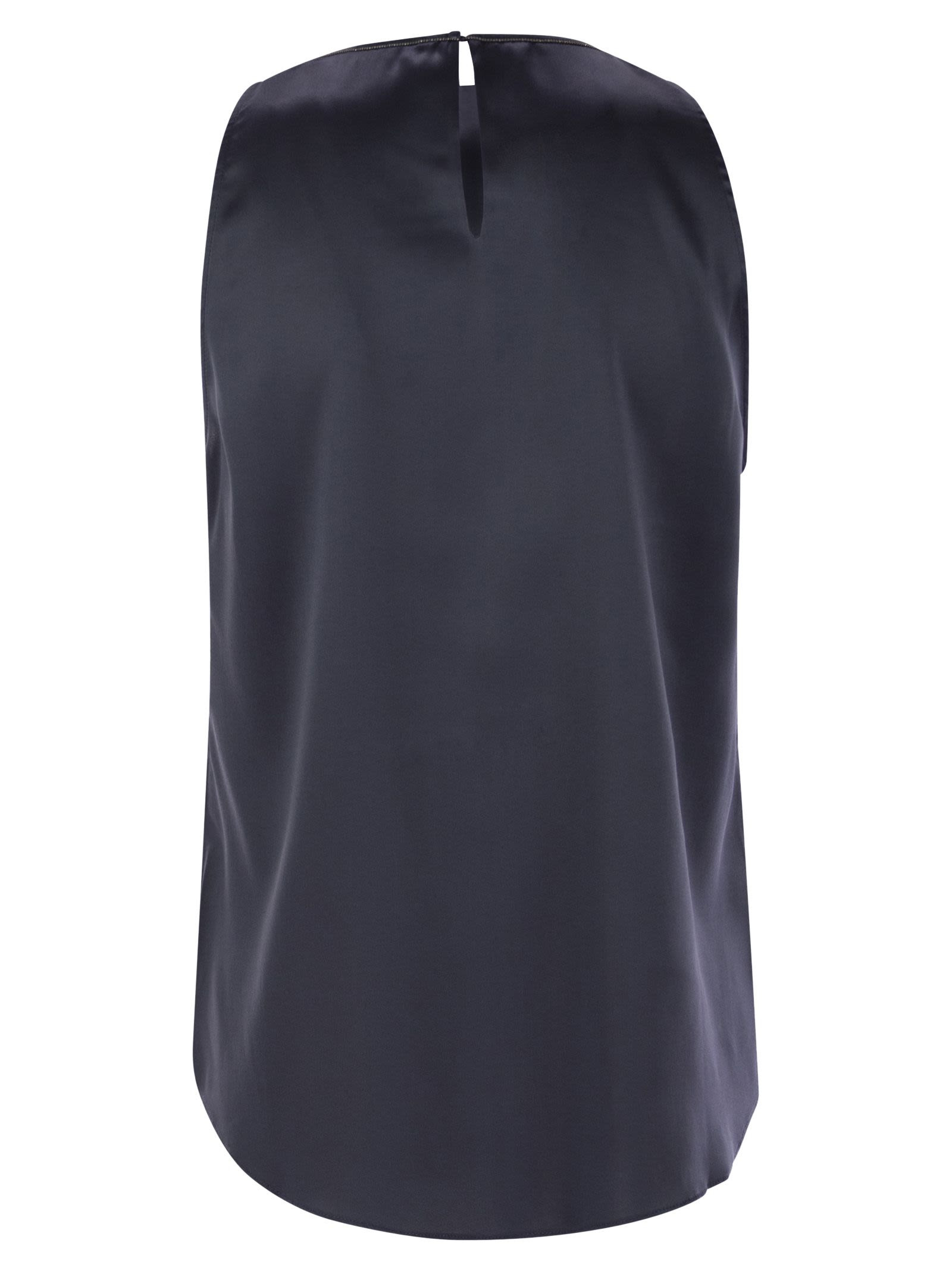Brunello Cucinelli Women Stretch Silk Satin Top With Jewellery - 2