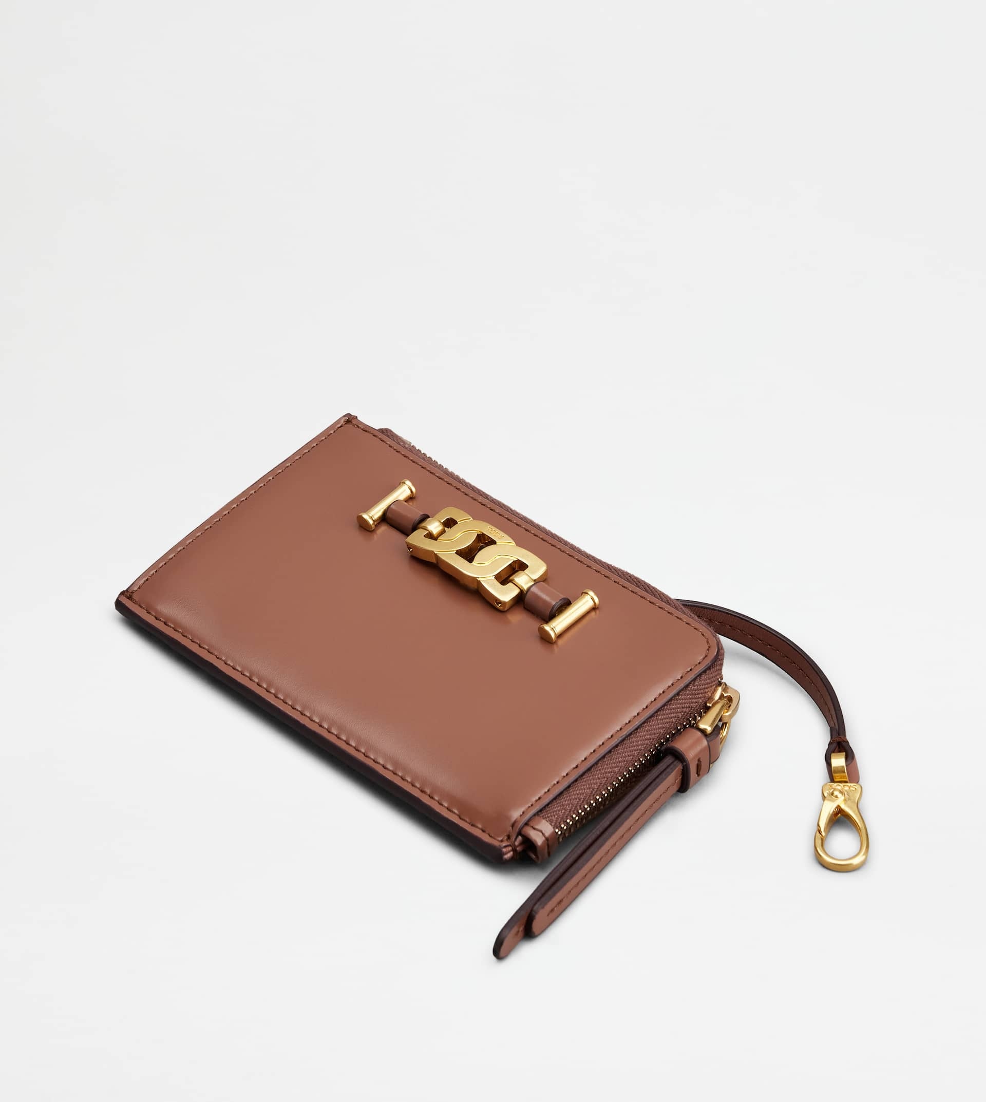 KATE KEY POUCH IN LEATHER - BROWN - 4