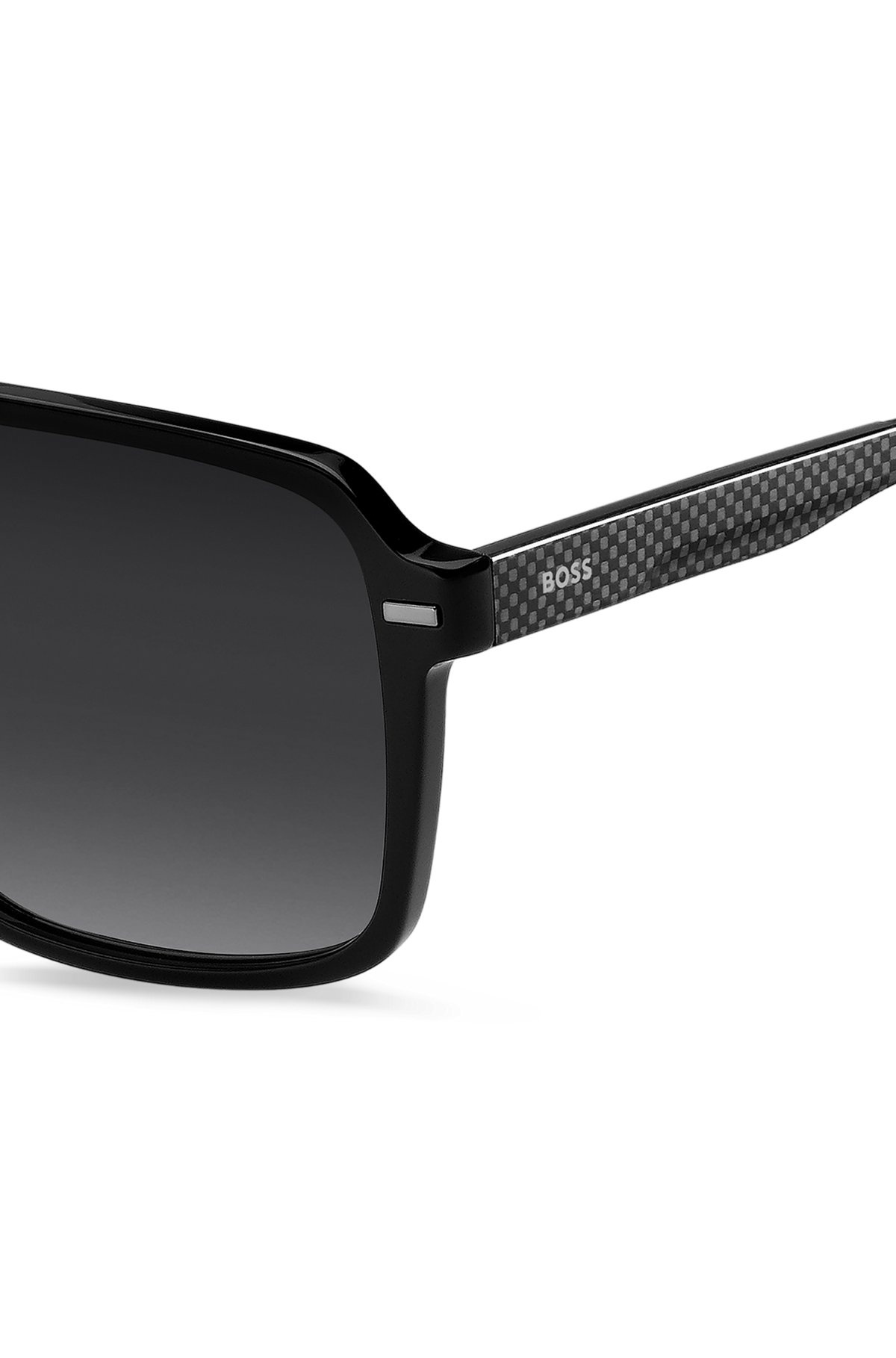 BLACK-ACETATE SUNGLASSES WITH CARBON-FIBER TEMPLES - 2