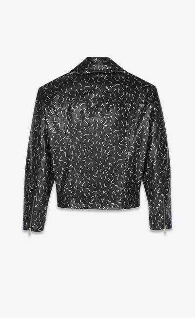 SAINT LAURENT leather jacket with silver embossed details outlook