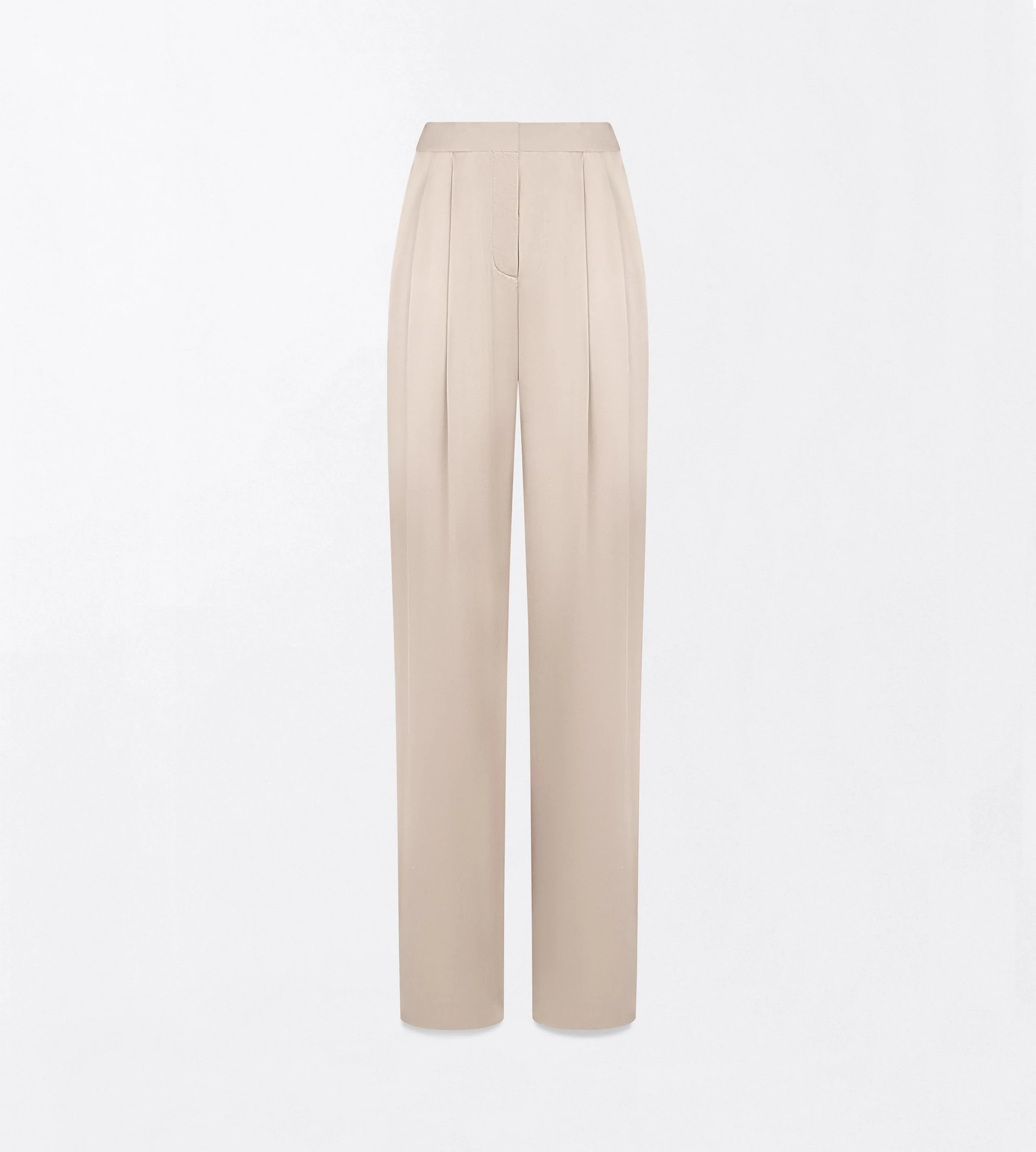 PEACH-FEEL SILK SATIN DOUBLE PLEAT PANTS - 1