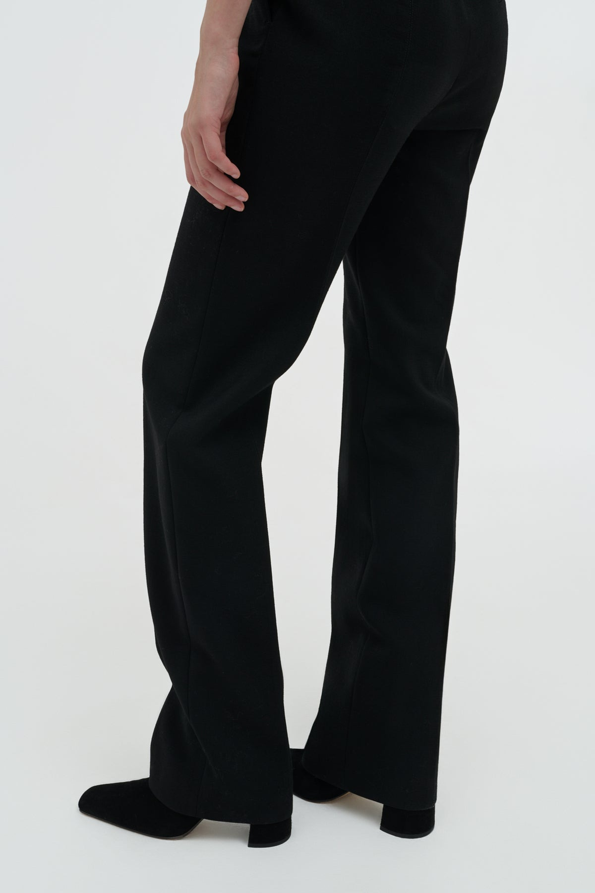 Cecilia Pant in Black Recycled Wool - 5