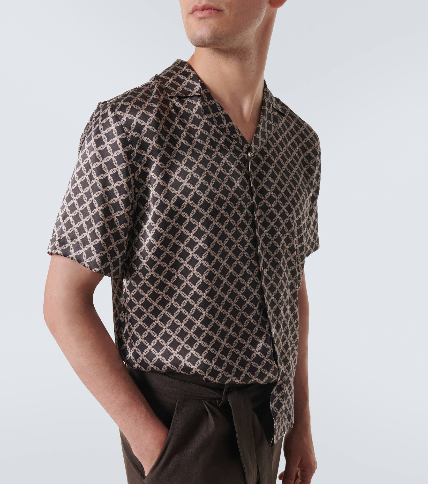 Roberto printed silk bowling shirt - 5
