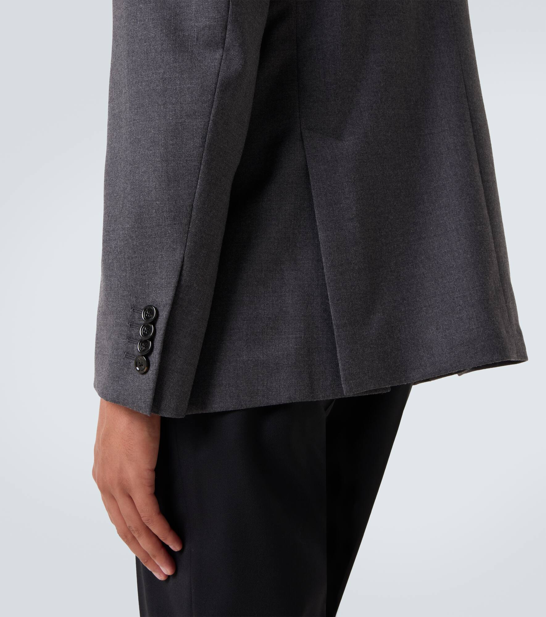 Double-breasted wool blazer - 6