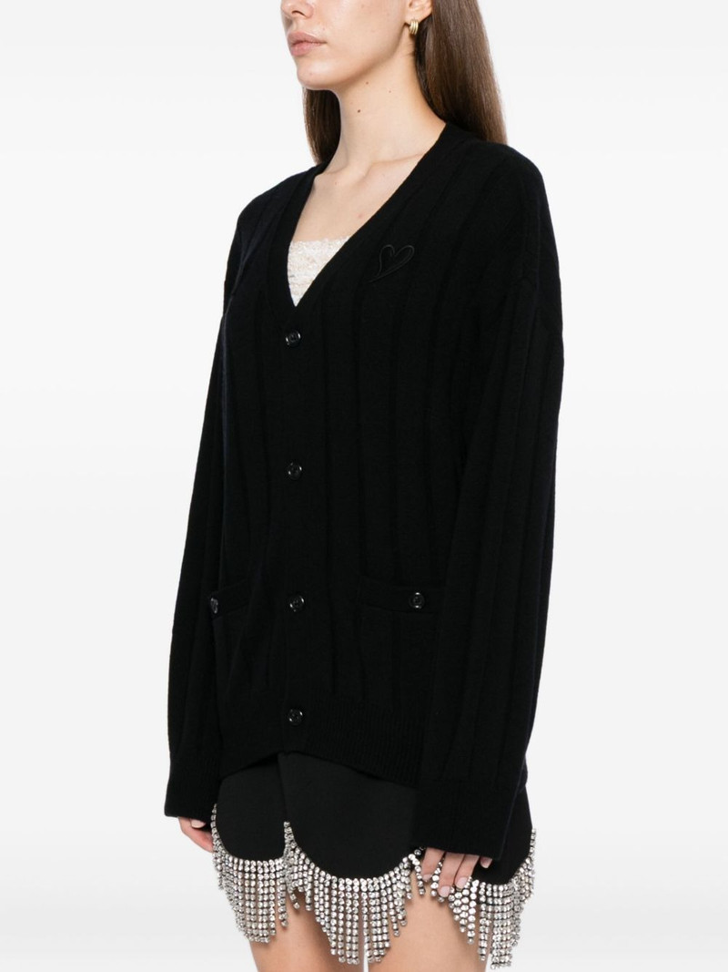 heart-patch v-neck cardigan 3