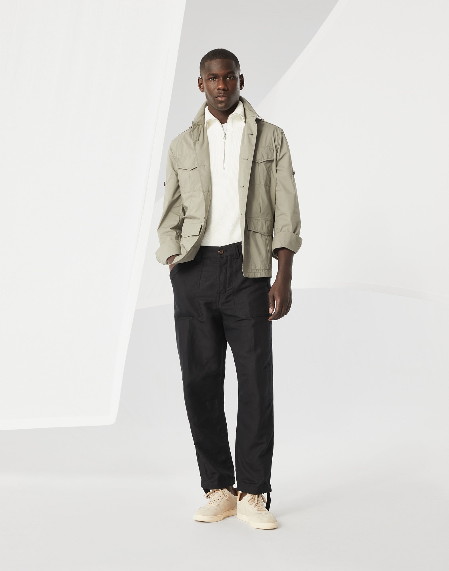 Lightweight water-resistant techno cotton unlined safari jacket - 5