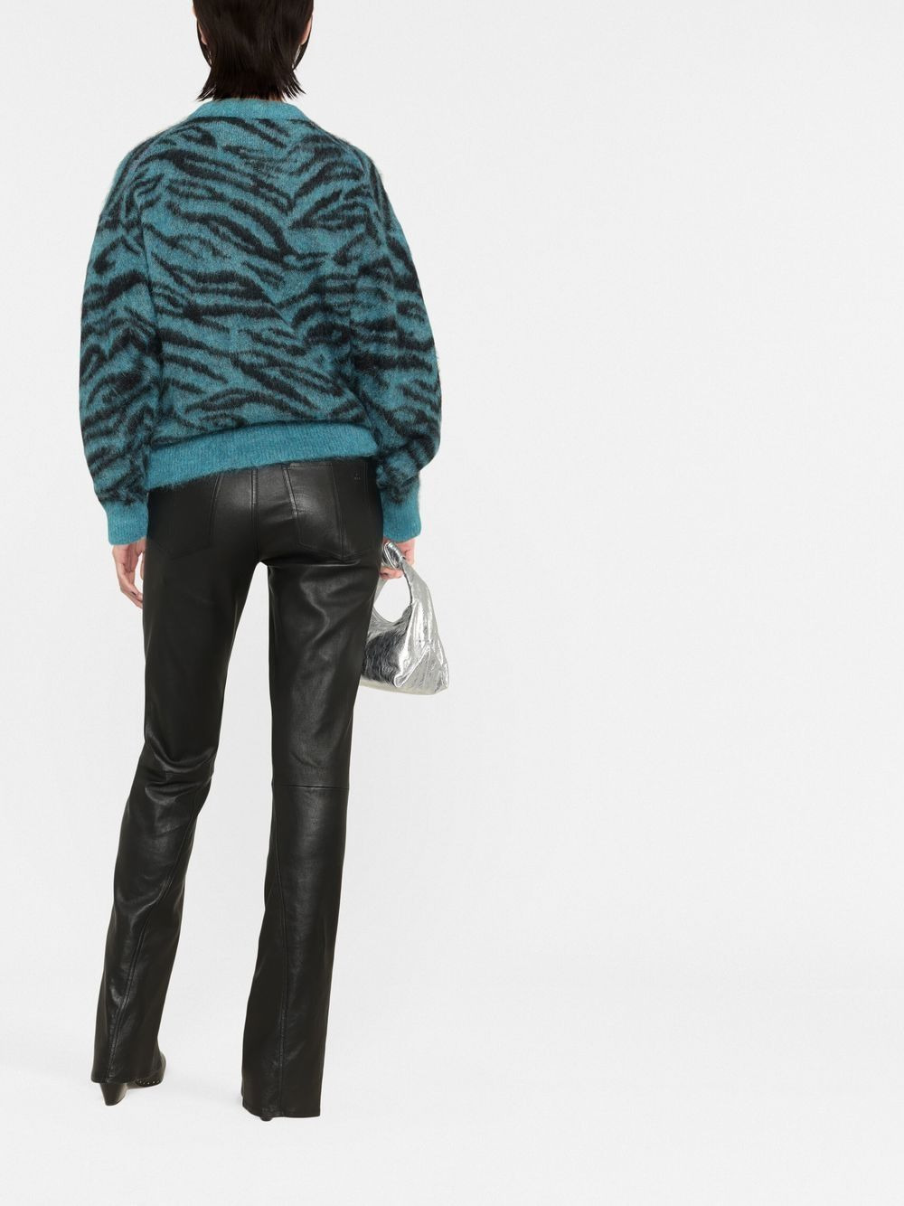 zebra-pattern knitted jumper - 3