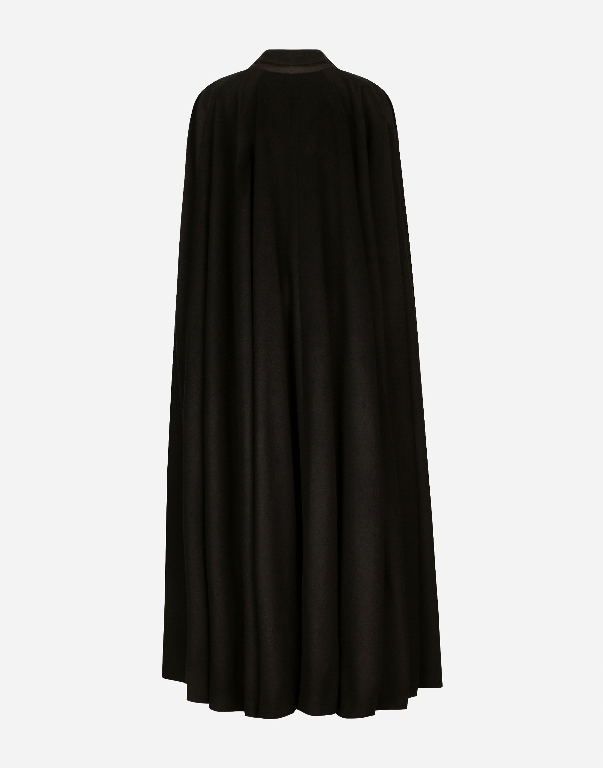Single-breasted wool and cashmere cape - 2