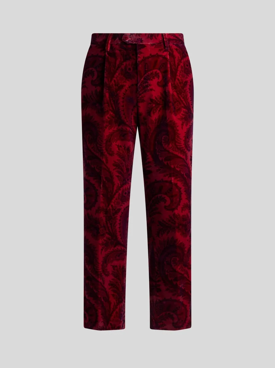 VELVET TROUSERS WITH PRINT - 1
