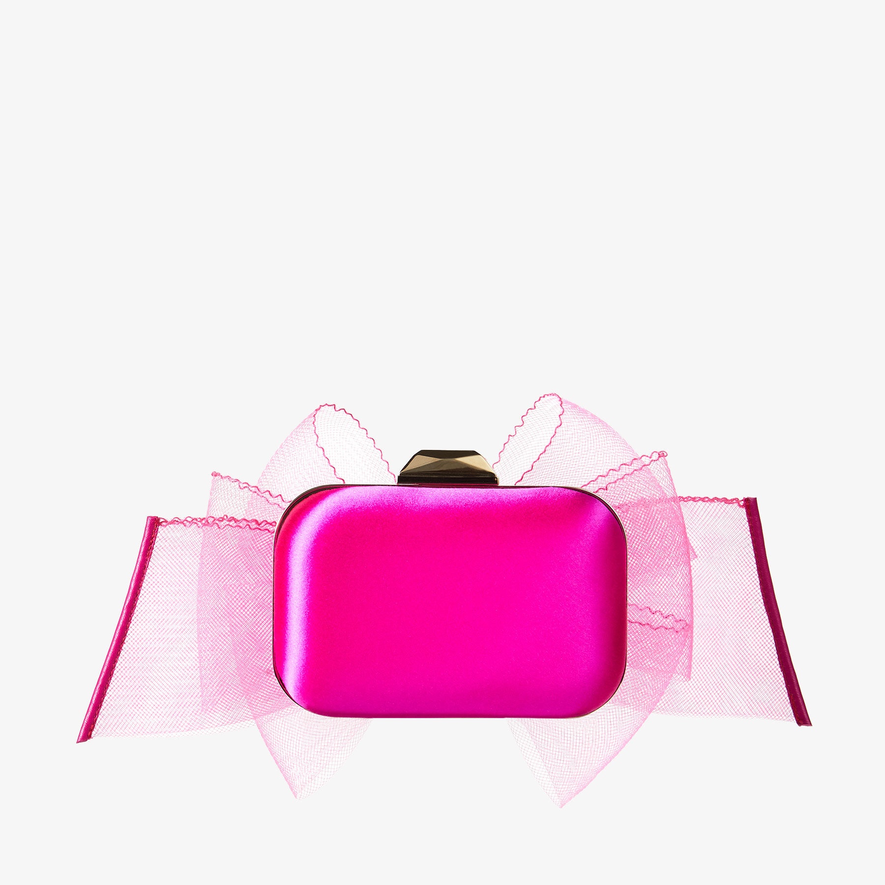 Micro Cloud
Fuchsia Satin Mini Bag with Aveline Bow - 8