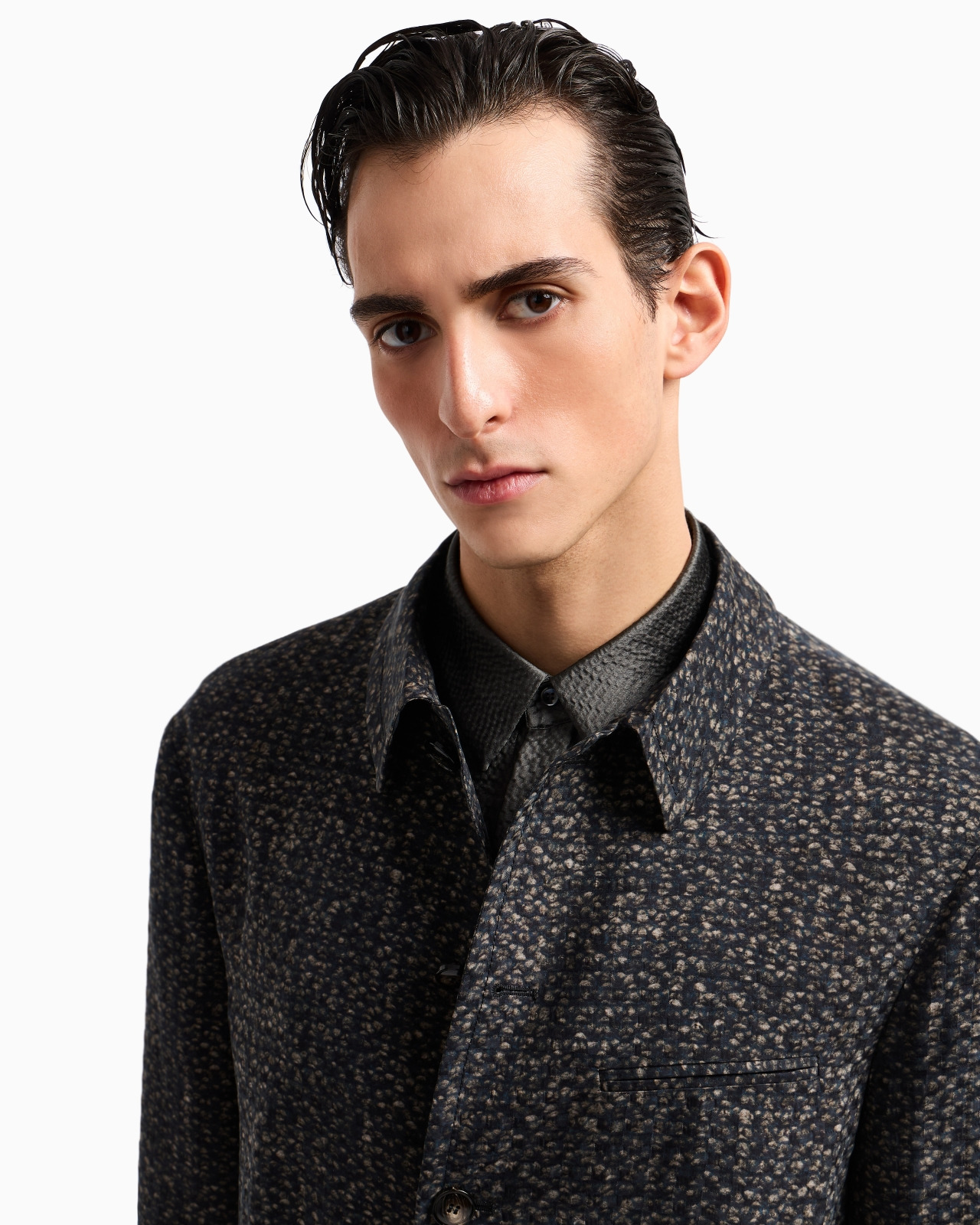 ASV SINGLE-BREASTED JACKET IN PRINTED CUPRO - 5