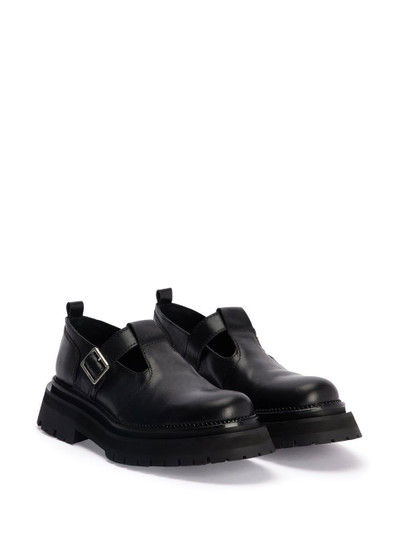 AMI Paris buckle-strap cut-out leather loafers outlook