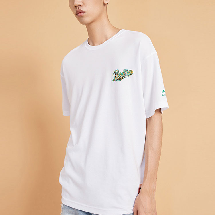 Li-Ning Paris fashion week Series Subject Element Printing Short Sleeve 'White' AHSQ085-2 - 3