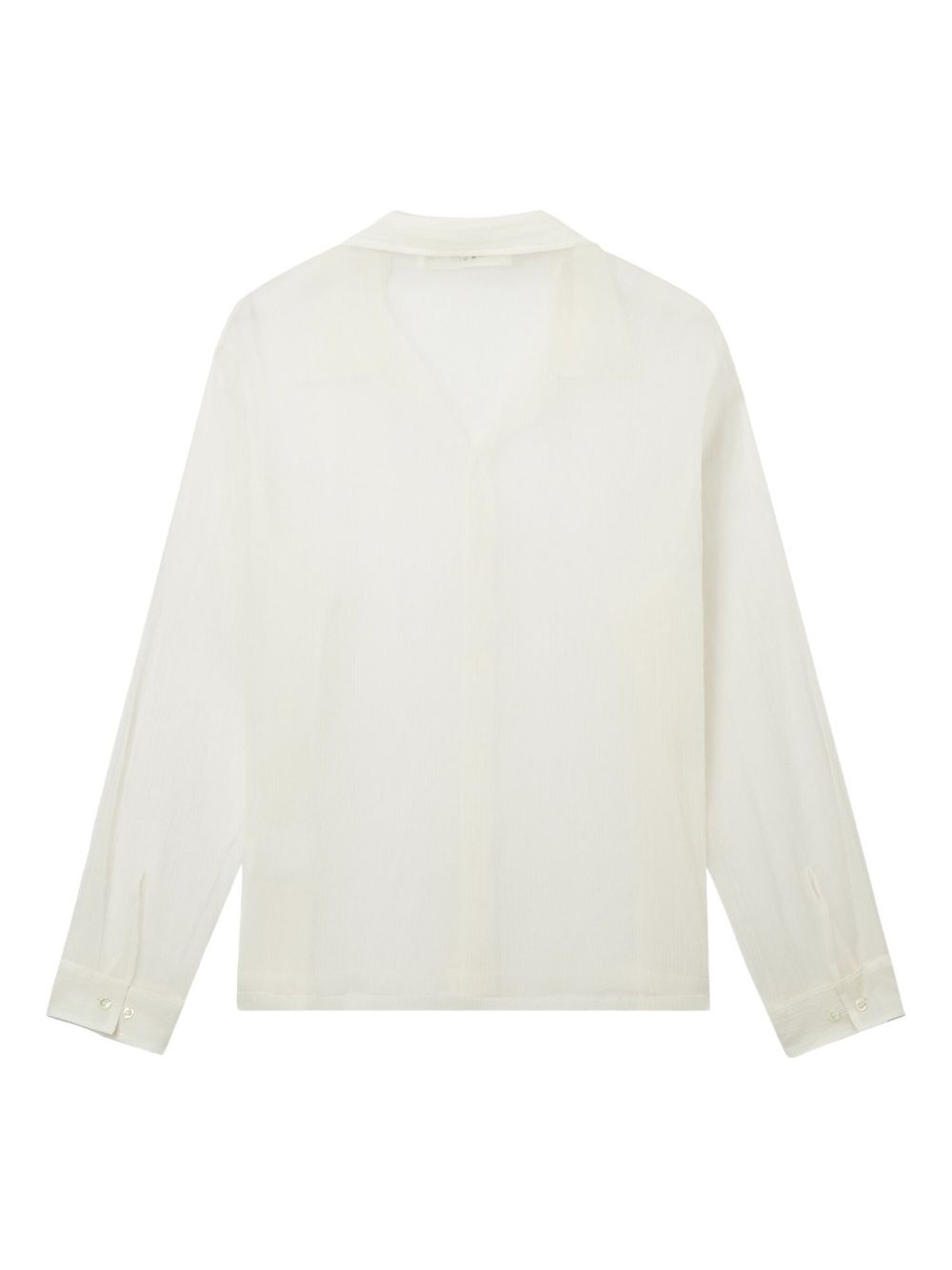 sheer button-up shirt - 6