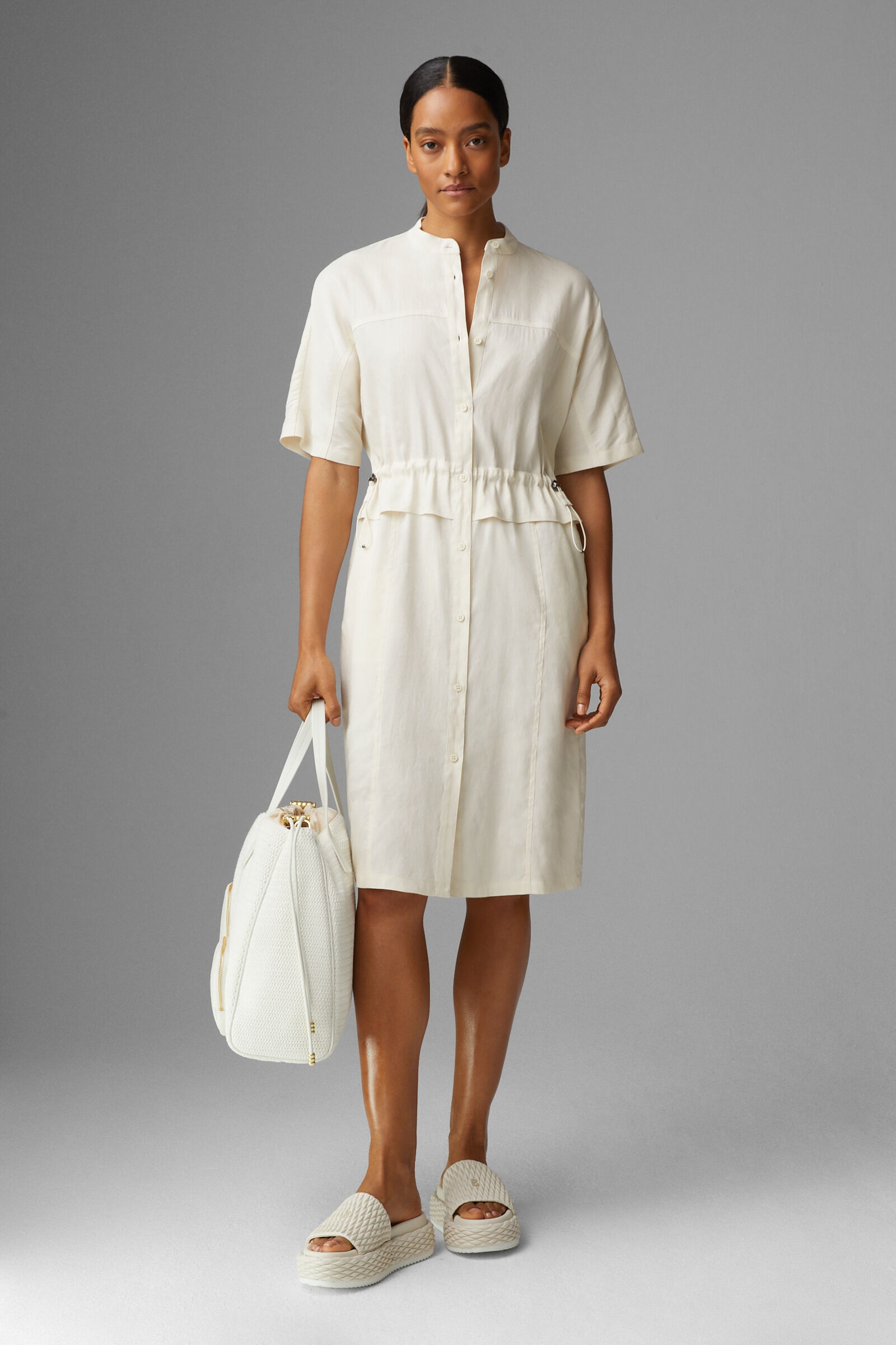 Rubina Shirt blouse dress in Cream - 2