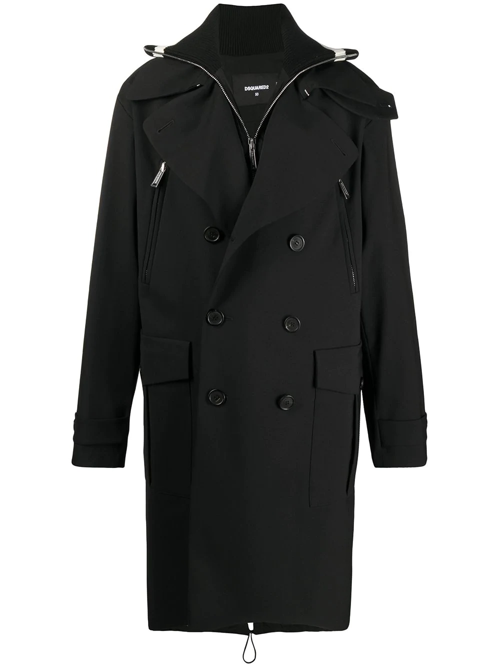 double-breasted trench coat - 1