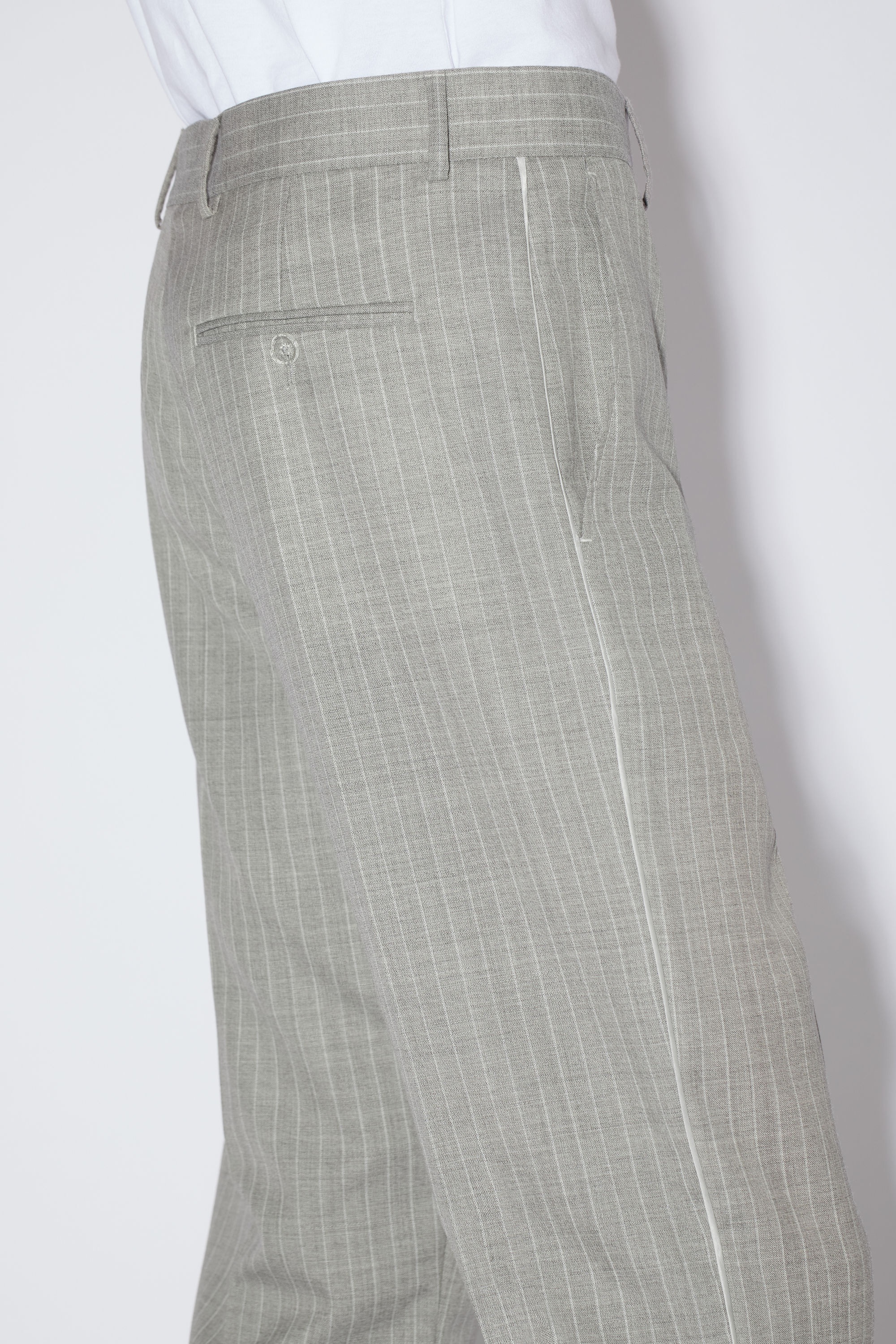 Wool tailored trousers - Pearl grey - 5