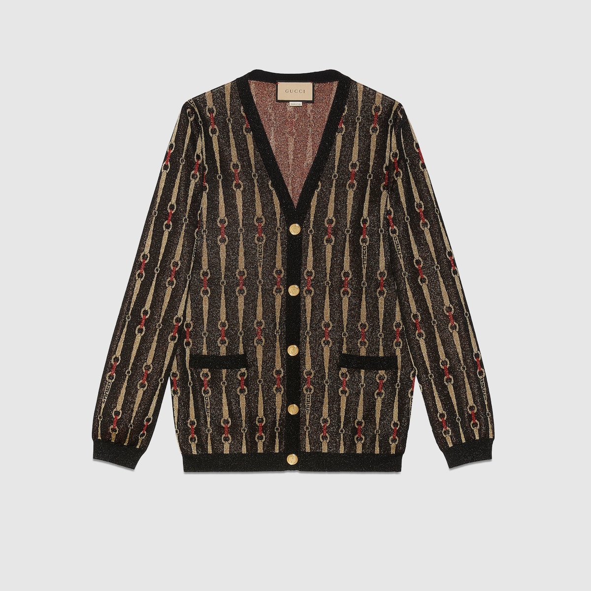 Lamé Horsebit jacquard cardigan - 1