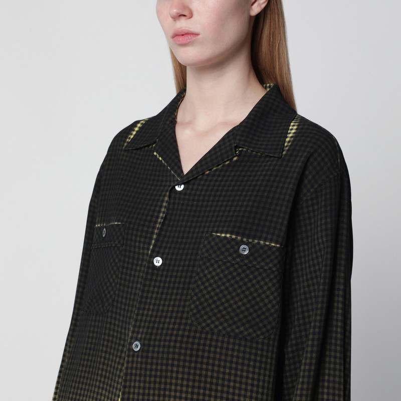 Gradient check viscose shirt in yellow and black 4