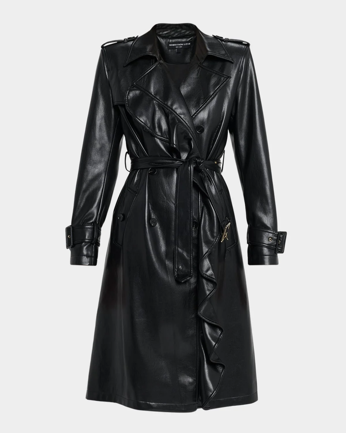 Hearst Vegan Leather Trench Coat - 1