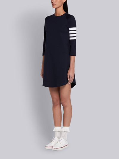 Thom Browne Navy Interlock 3/4 Sleeve 4-Bar Baseball Dress outlook