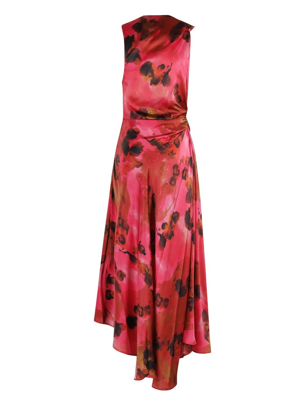 asymmetric floral print dress - 2