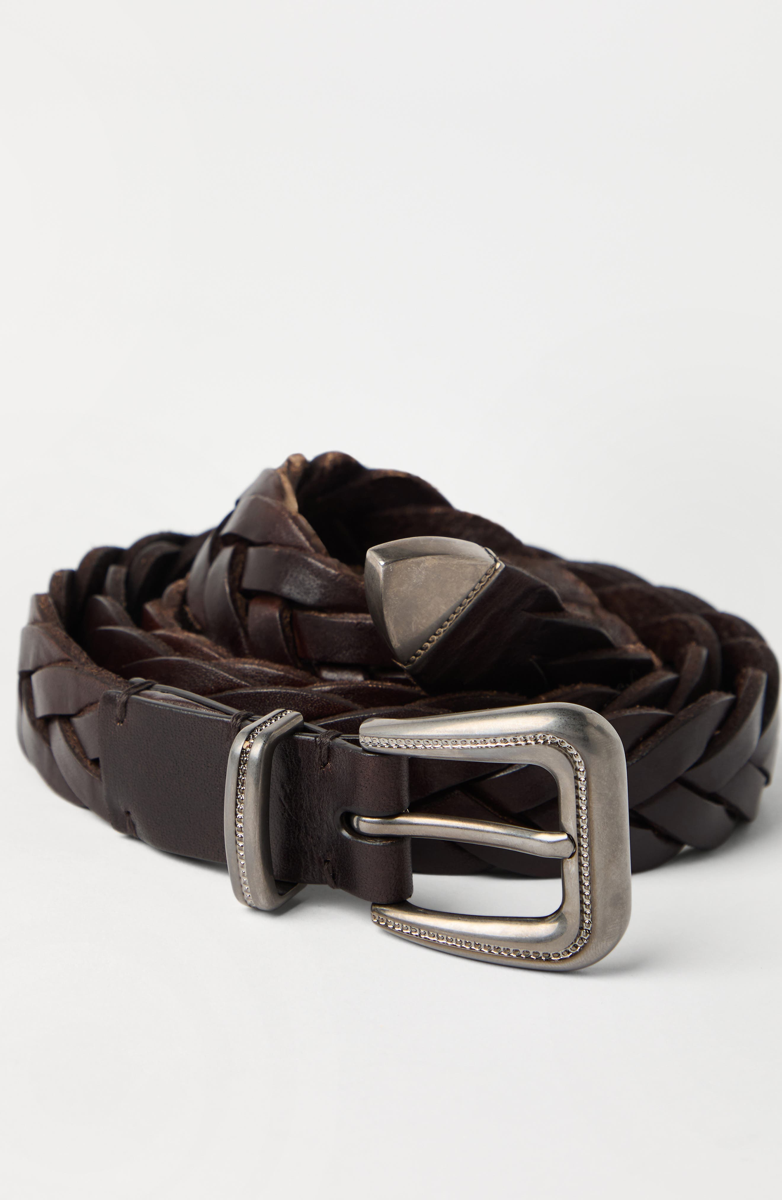 Brunello Cucinelli Braided belt in Rust Brown at Nordstrom - 3