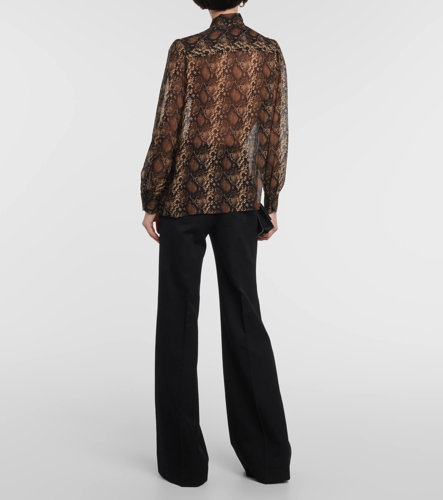 Carina snake-effect printed silk blouse - 3