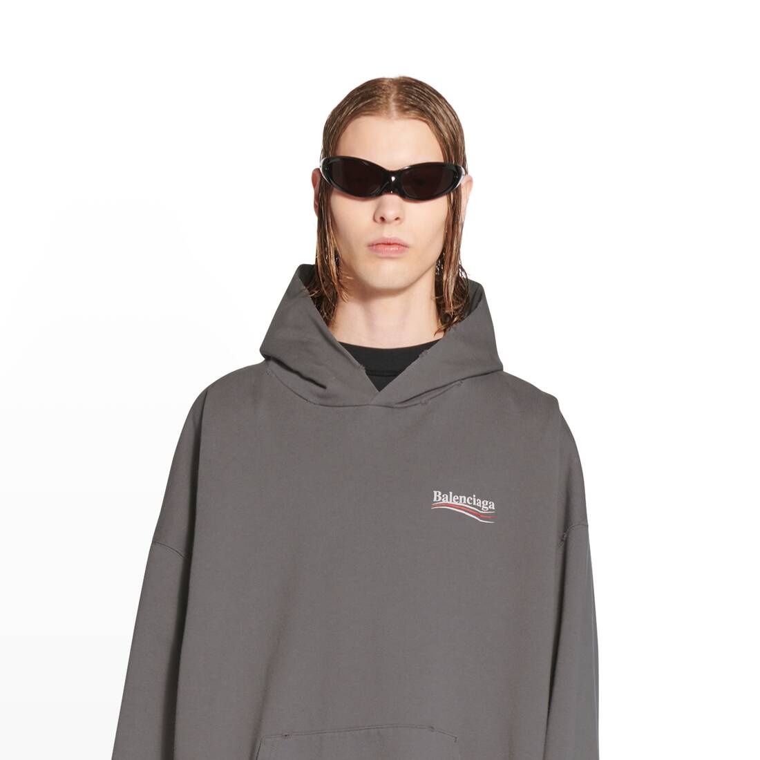 BALENCIAGA political campaign hoodie large fit | REVERSIBLE