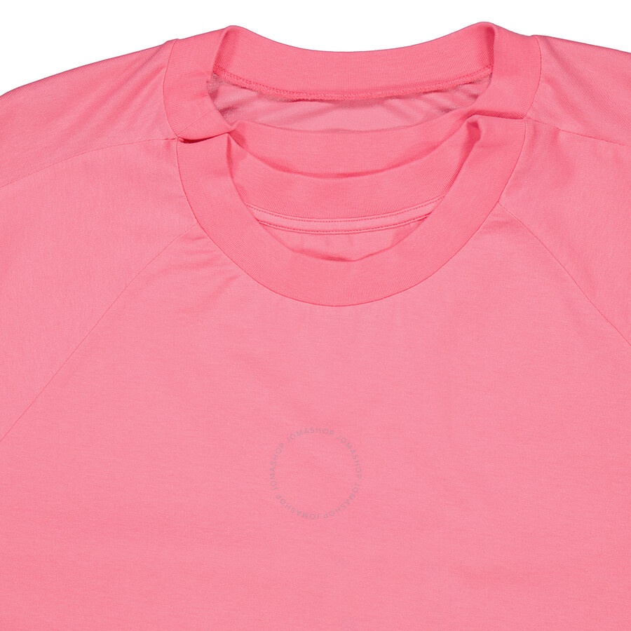 Mm6 Ladies Neon Pink Draped Split-Sleeve Top - 7