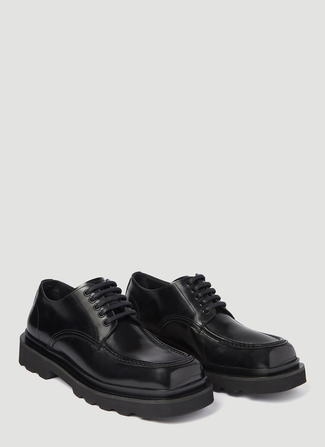 Dolce & Gabbana Men Brushed Leather Derby Shoes - 2
