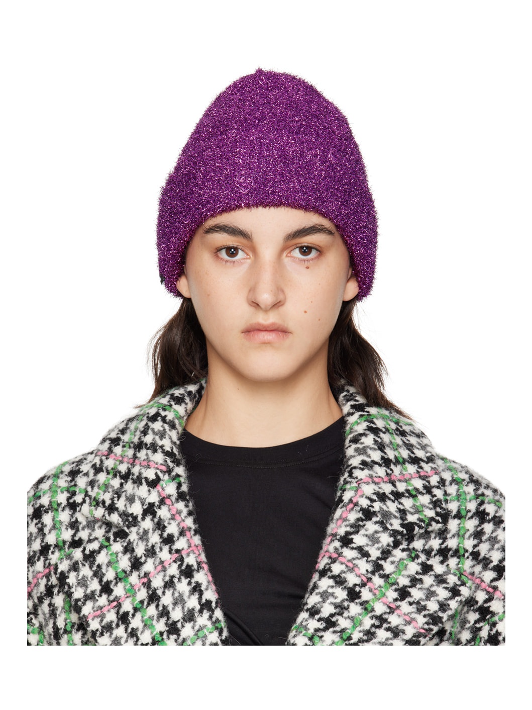 Purple Metallic Beanie - 1