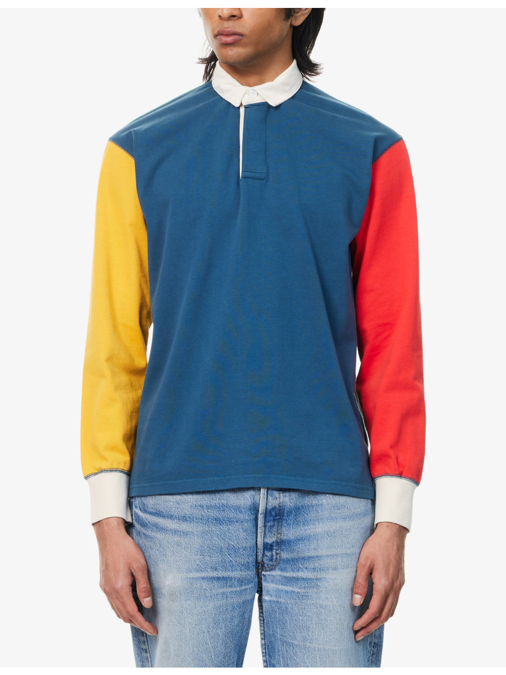Colour-Block Classic-Collared Cotton Rugby Shirt - 3