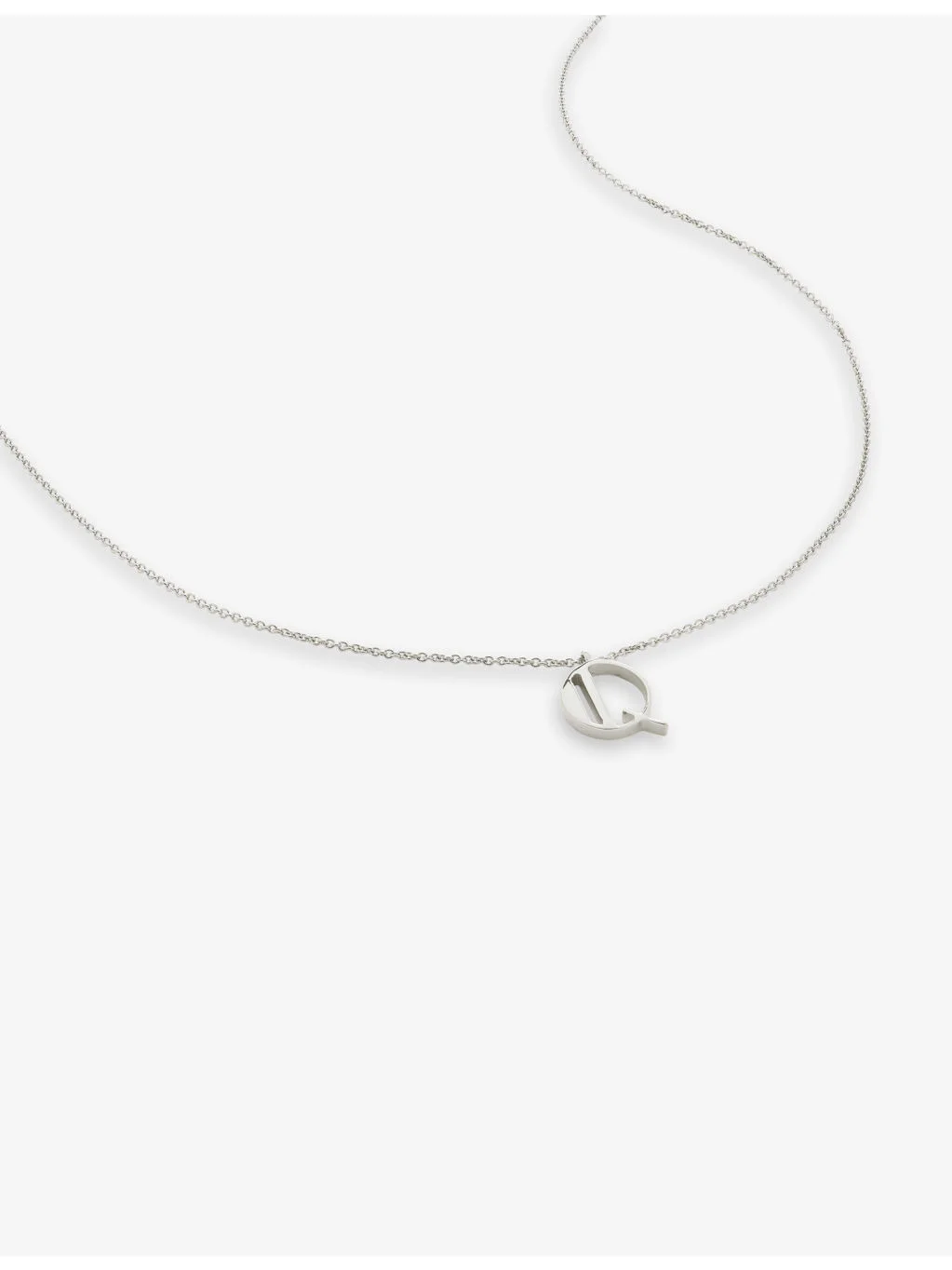 Q letter-charm sterling-silver pendant necklace - 1