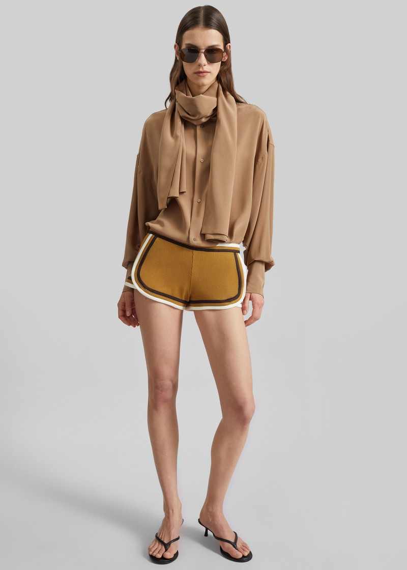 Christopher Esber Verner Multi Bind Rib Track Shorts - Deep Sand/Multi 3