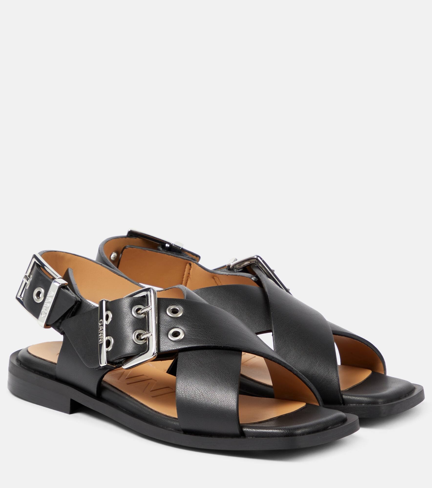 Faux leather Mary Jane sandals - 1