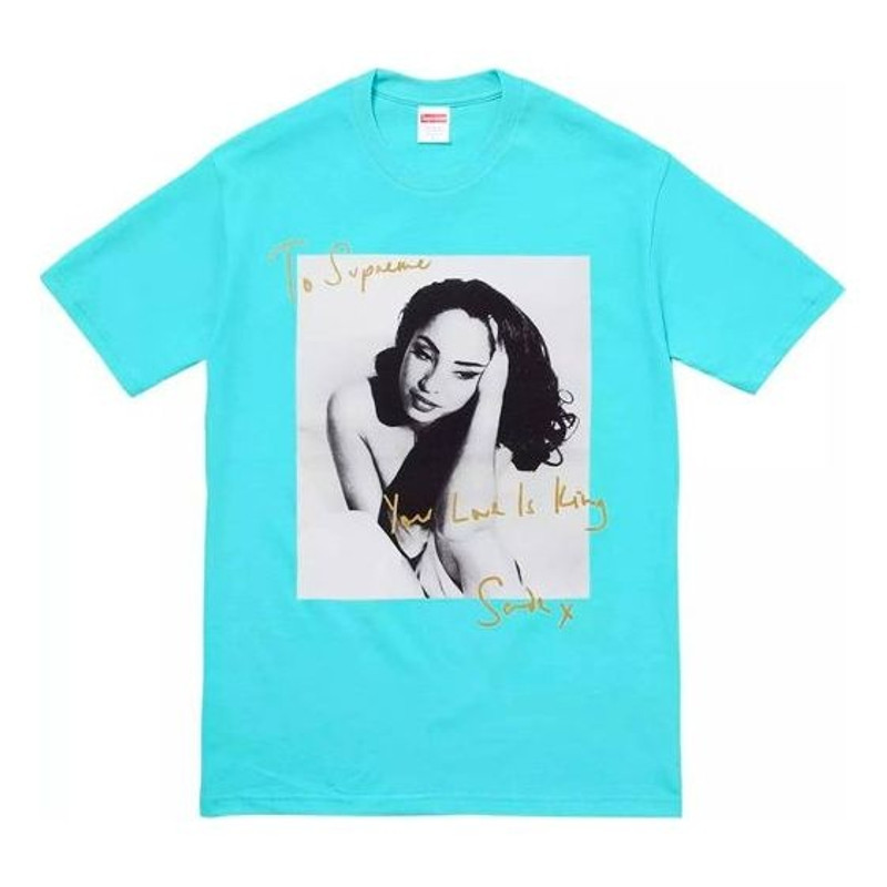 Supreme SS17 Sade Tee Aqua Character Printing Short Sleeve Unisex Blue SUP-SS17-10 - 1