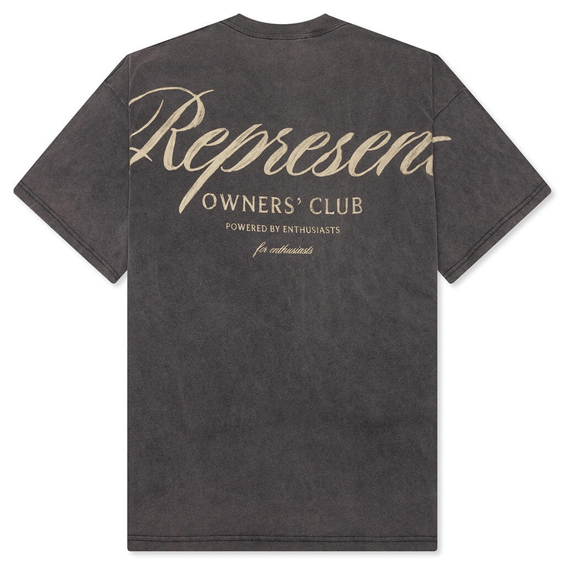 REPRESENT OWNERS CLUB SCRIPT T-SHIRT - VINTAGE GREY outlook