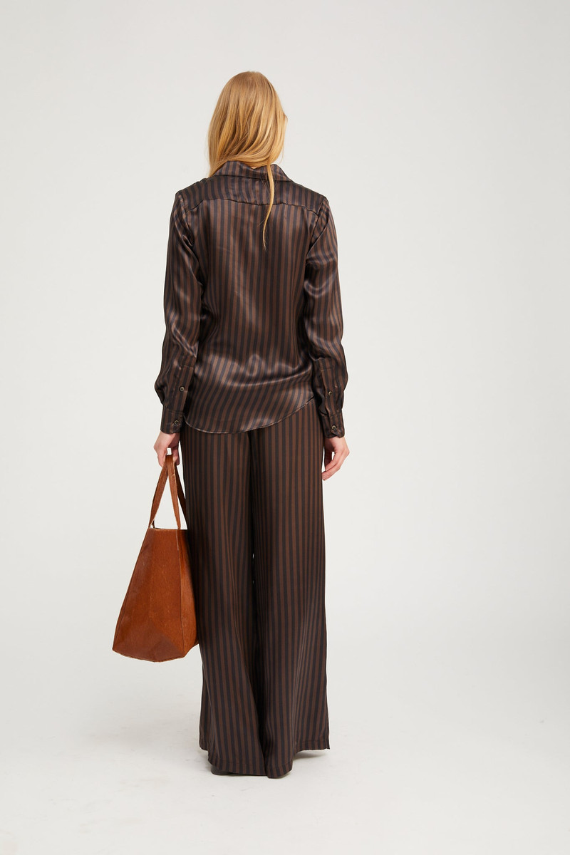 AMERICANO STRIPE SILK FONDA BUTTON DOWN 4