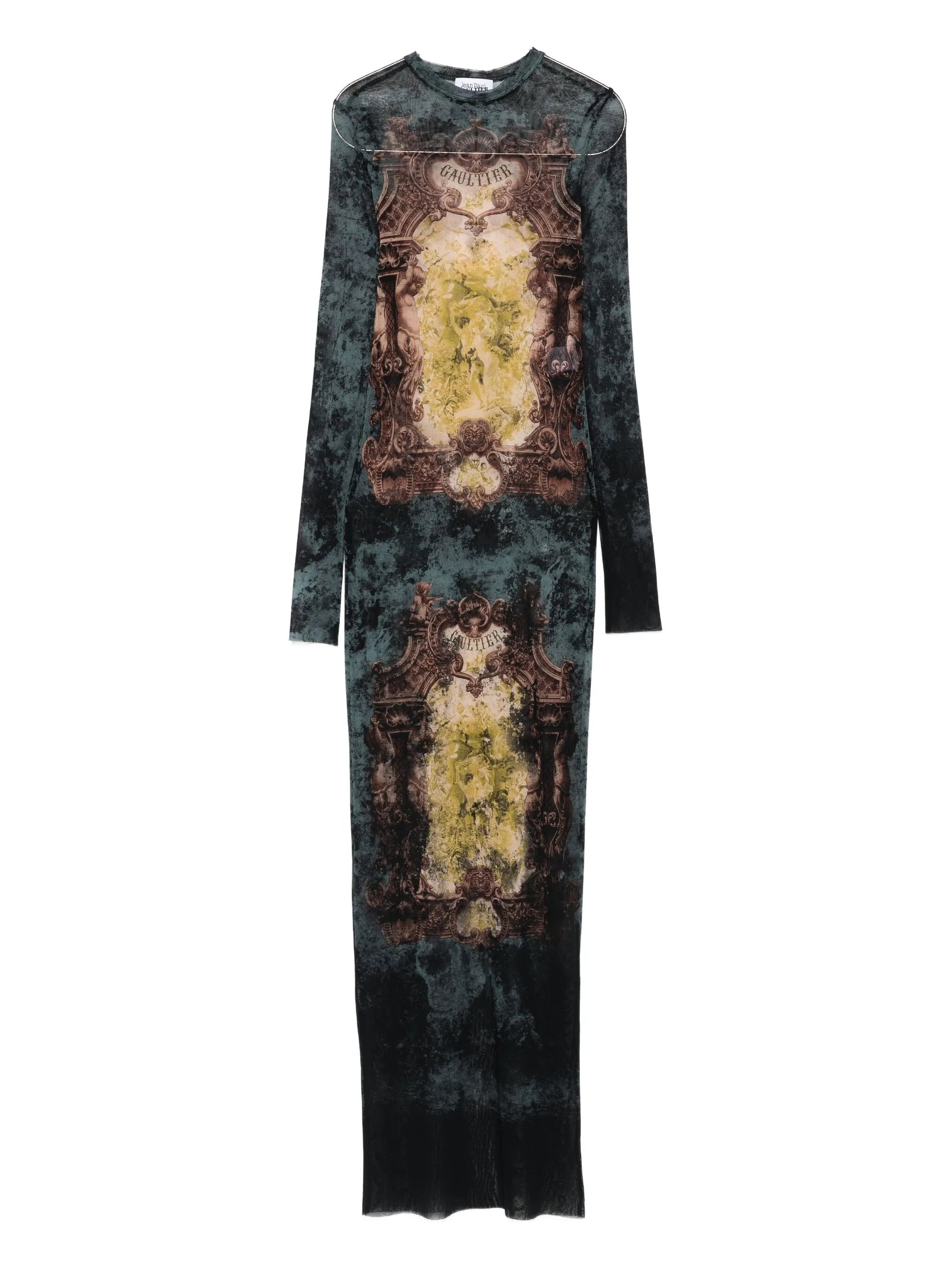 Jean Paul Gaultier Baroque-print Long-sleeved Maxi Dress - 1