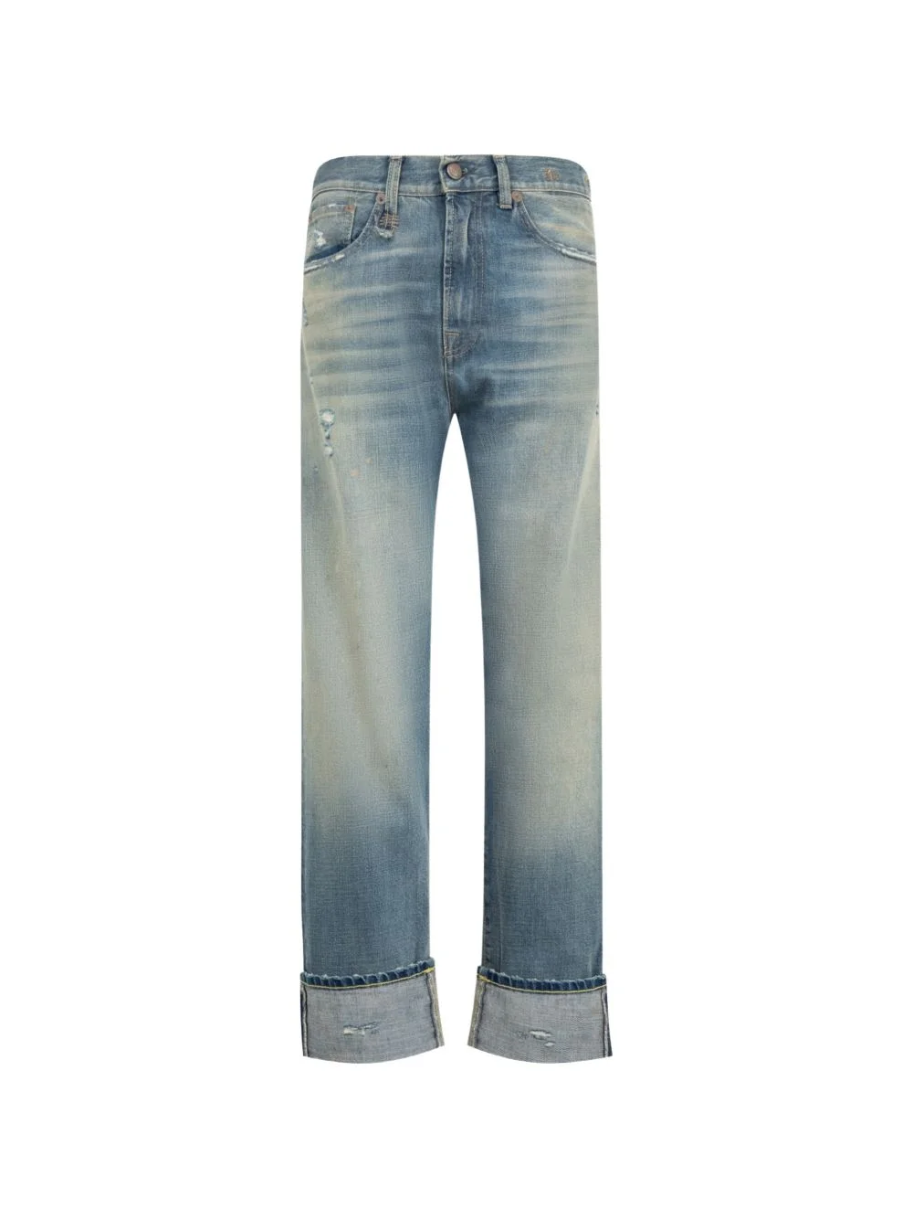 distressed cuffed boyfriend jeans - 1