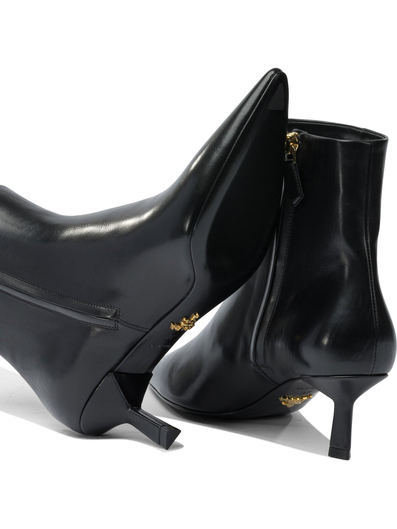 Prada Logo Leather Ankle Boots 30 Mm - 5