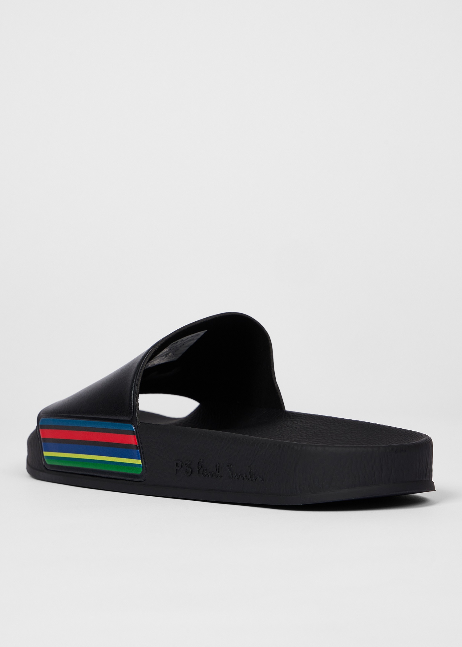 Black 'Sports Stripe' 'Zed' Slides - 3
