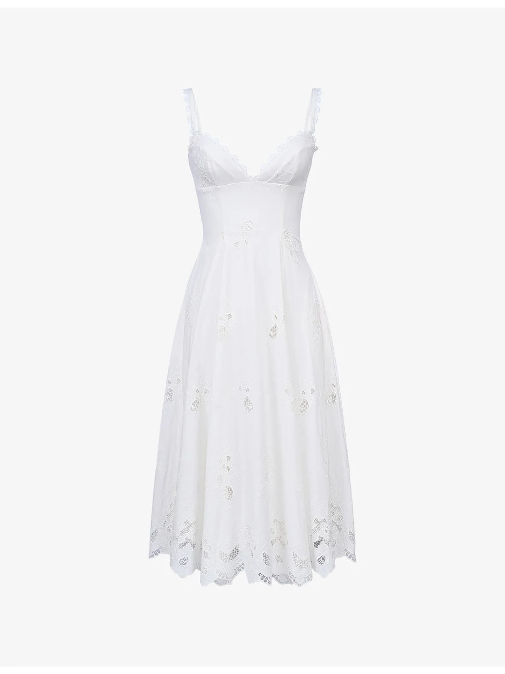 Tatiana V-Neck Cotton Midi Dress - 1