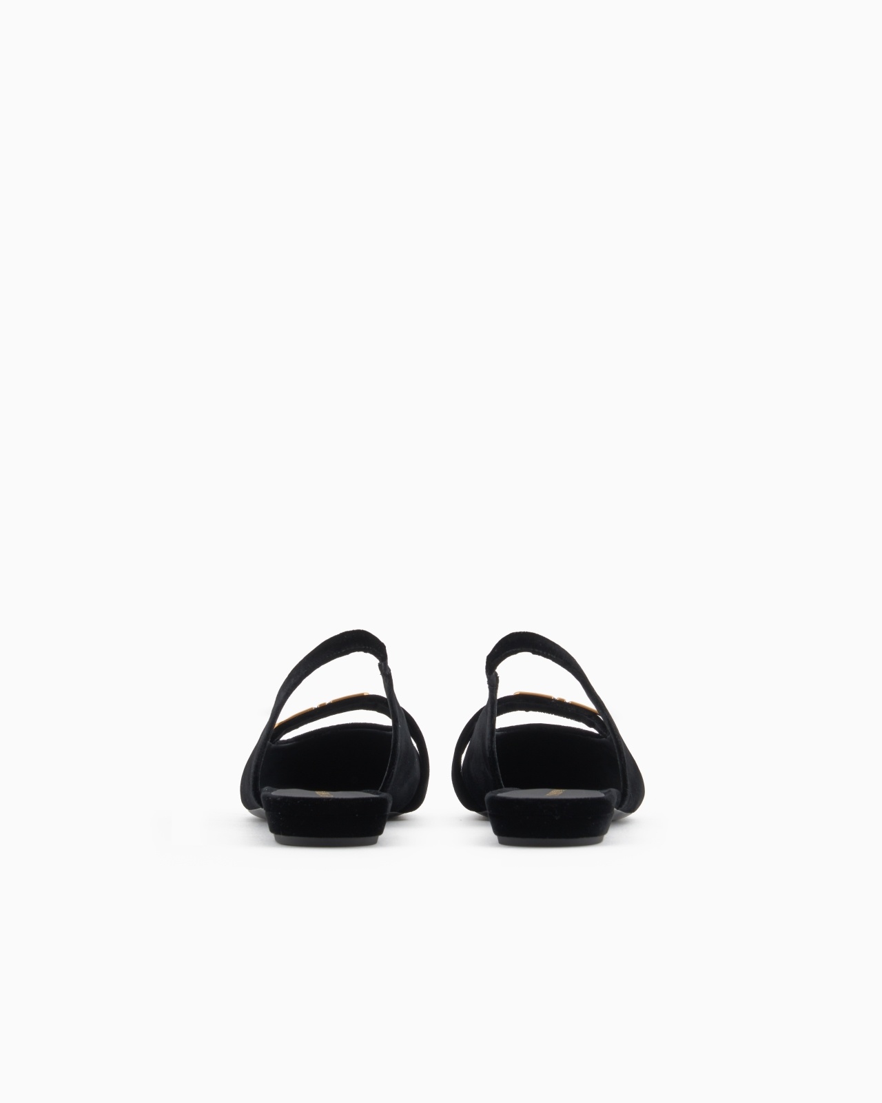 SLINGBACK BALLERINAS MADE OF VELVET, WITH EAGLE PLATE - 4