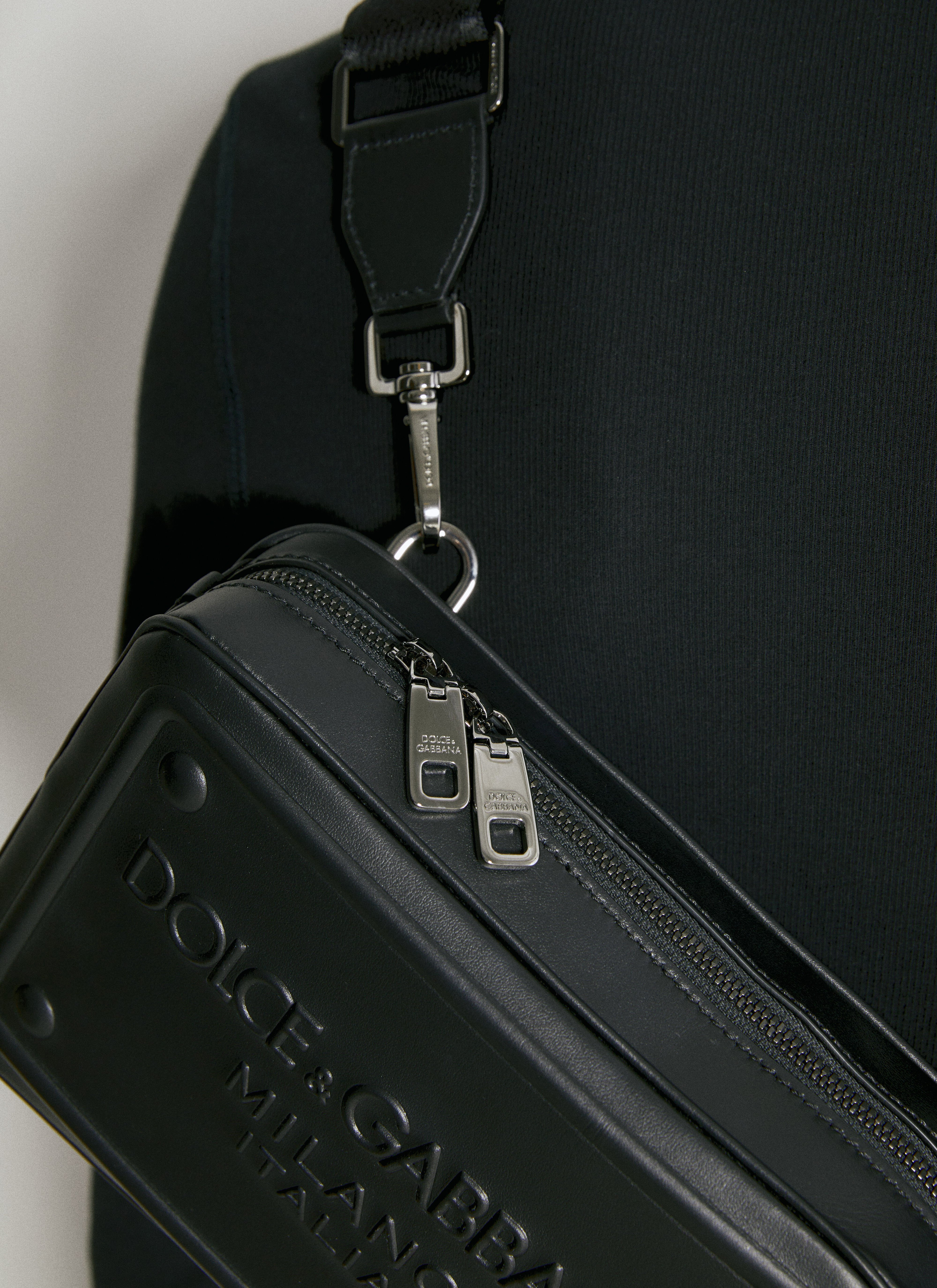 Embossed Logo Leather Crossbody Bag - 3